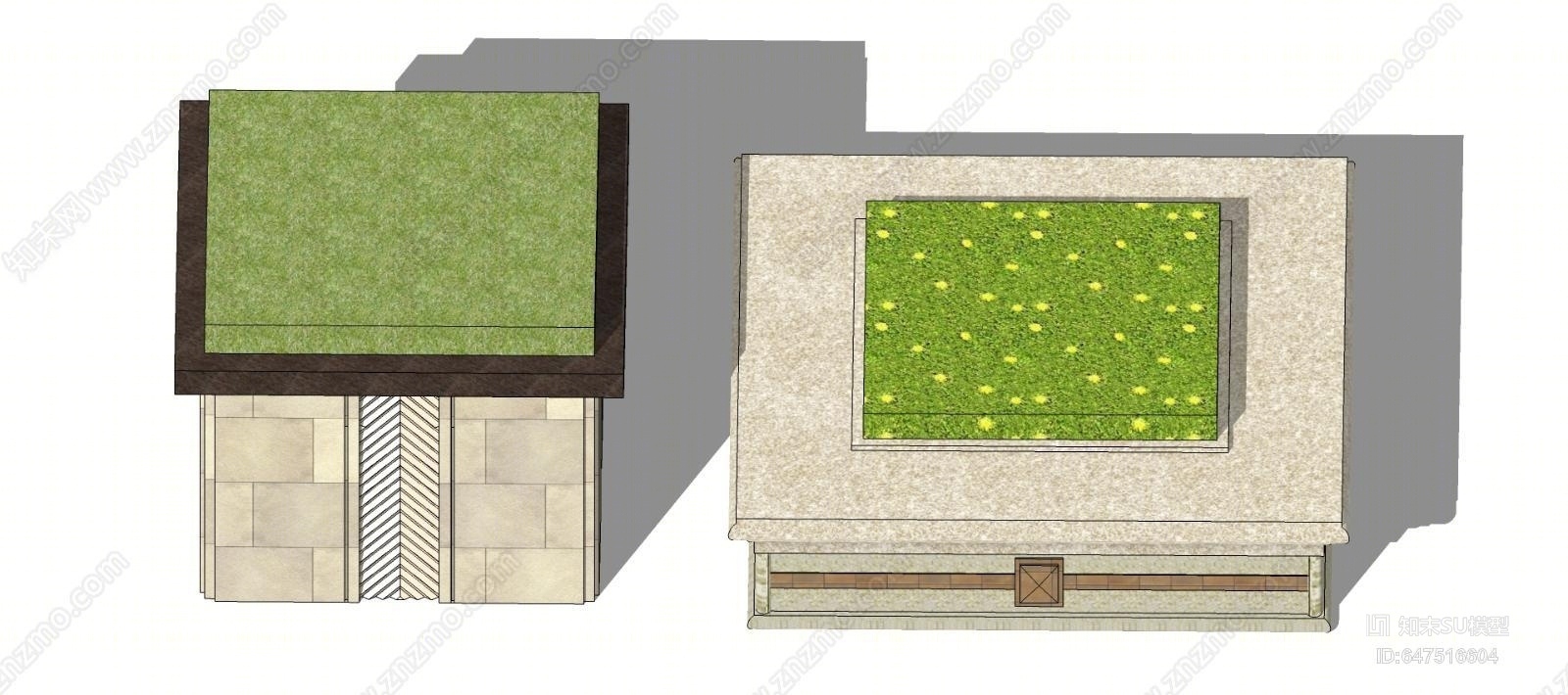 现代方形树池SU模型下载【ID:647516604】
