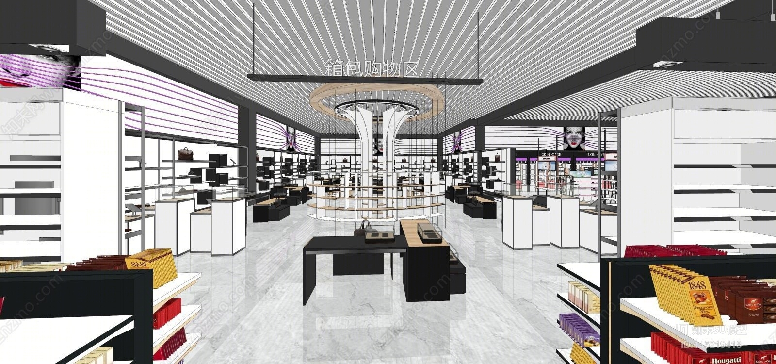 现代机场店免税店SU模型下载【ID:145219418】