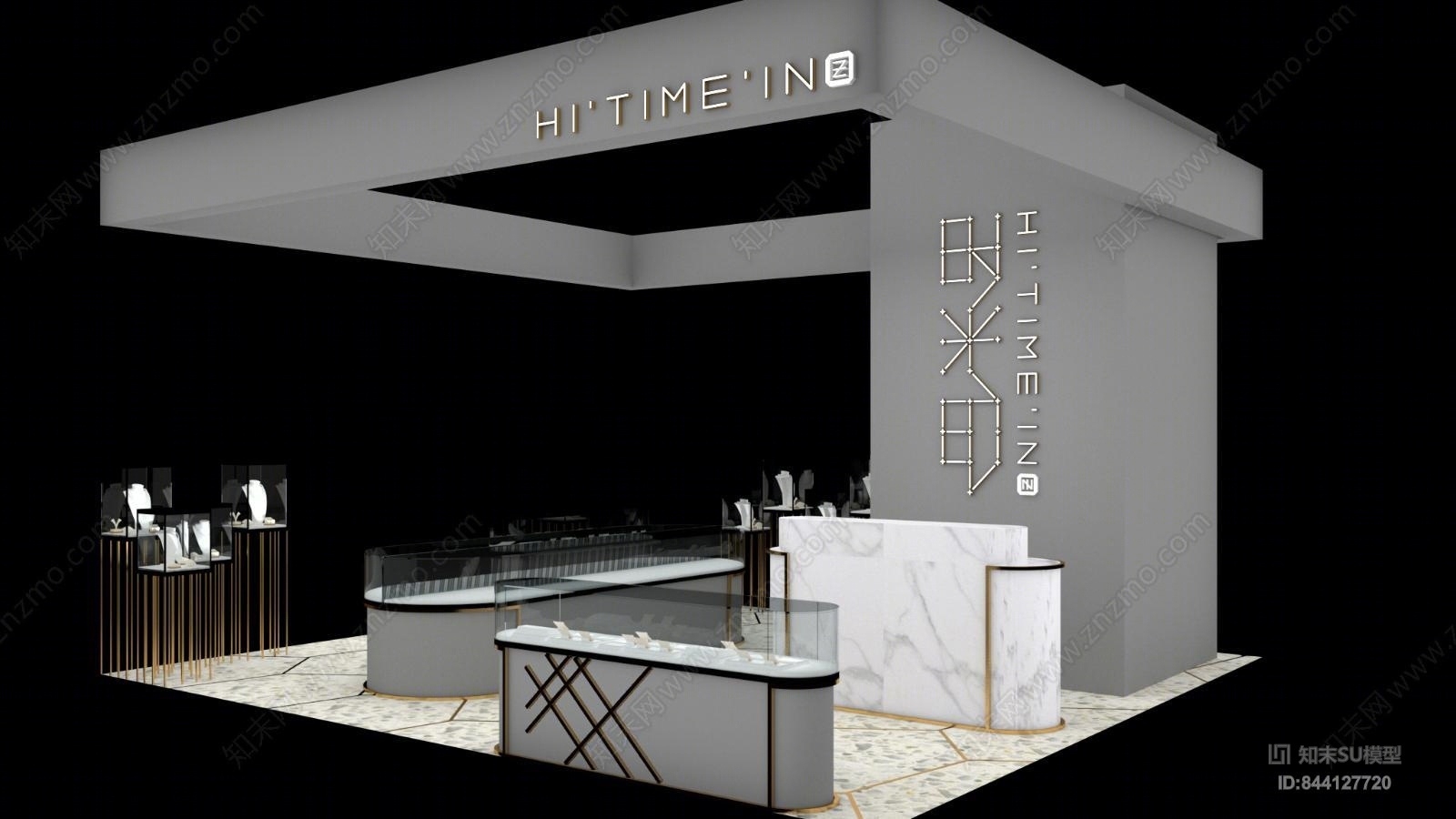 现代珠宝展厅SU模型下载【ID:844127720】