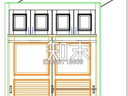 拉门衣柜施工图下载【ID:945718609】
