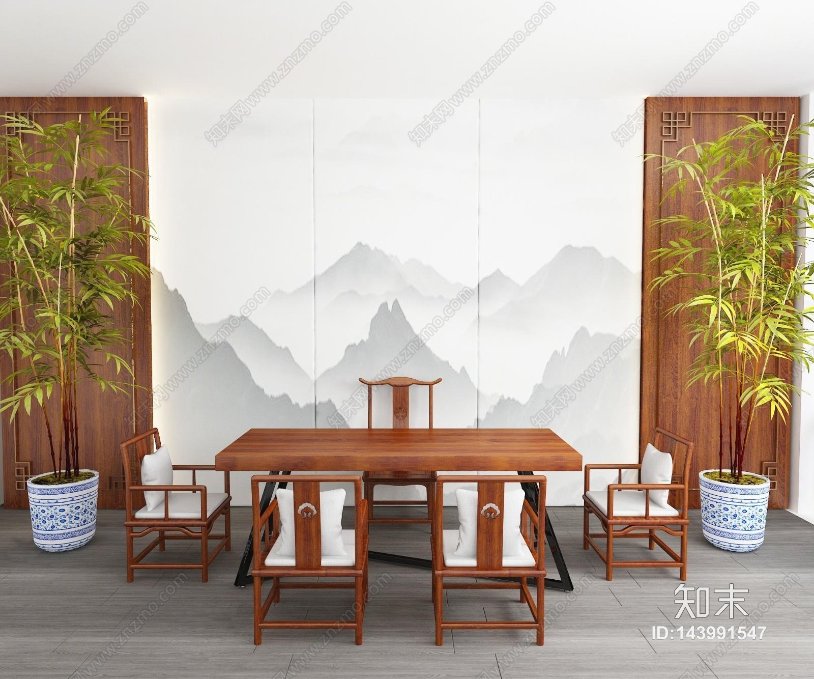 中式茶室3D模型下载【ID:143991547】