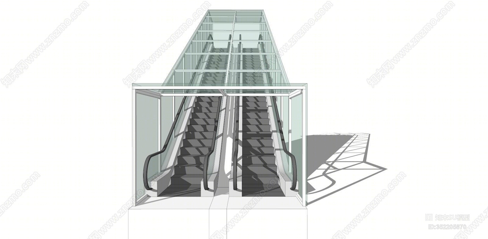 现代风格电动扶梯SU模型下载【ID:352205870】