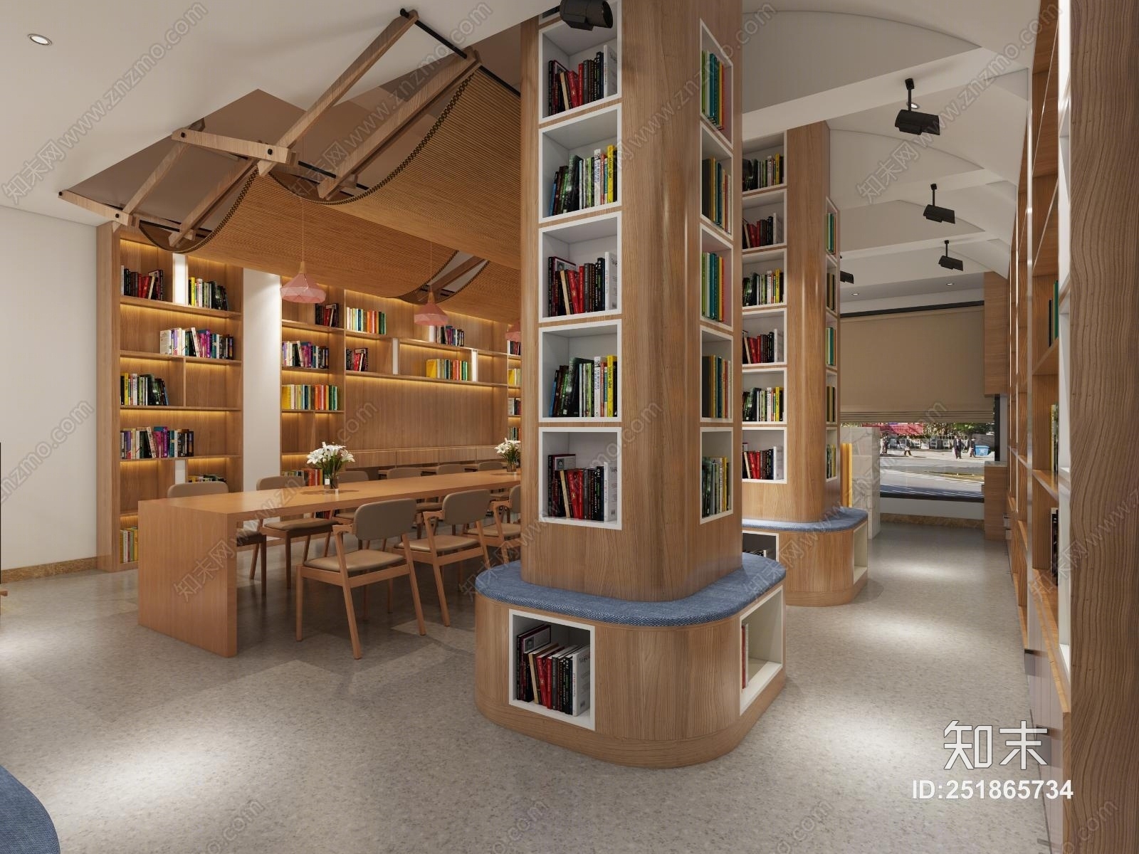 现代书吧3D模型下载【ID:251865734】