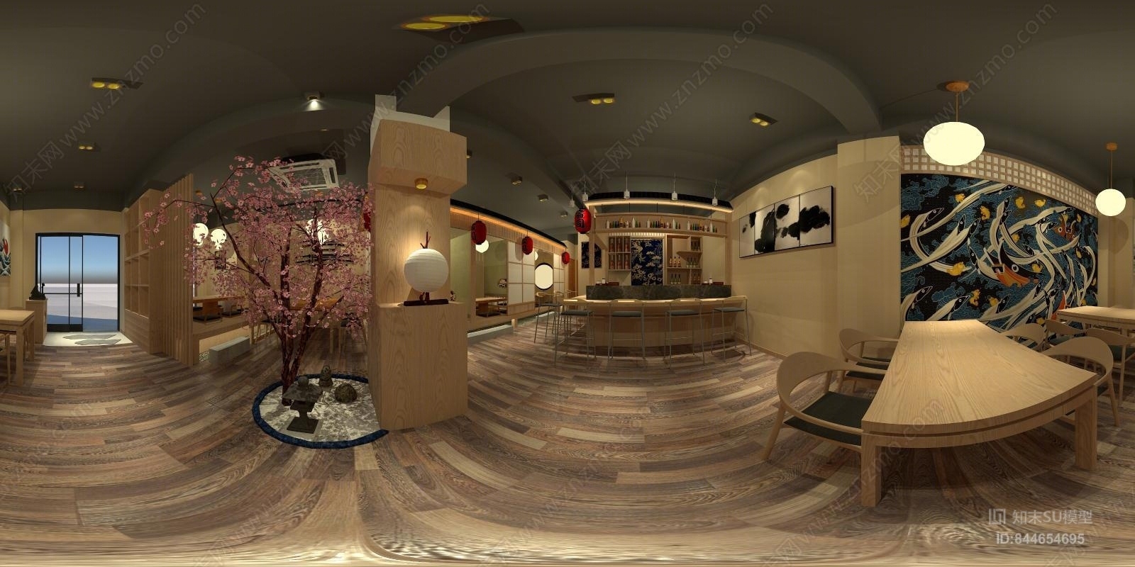 日式餐厅SU模型下载【ID:844654695】