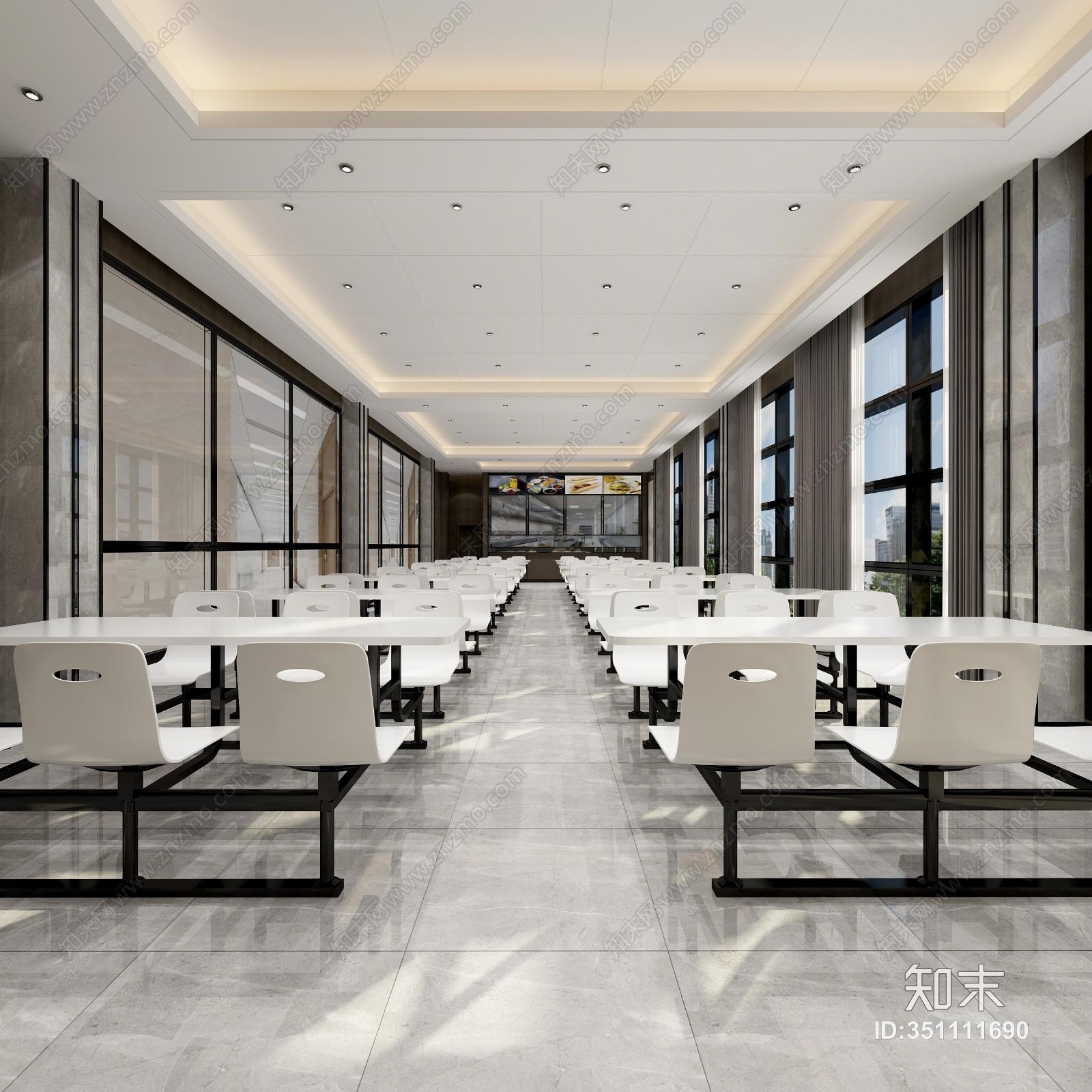 现代食堂3D模型下载【ID:351111690】