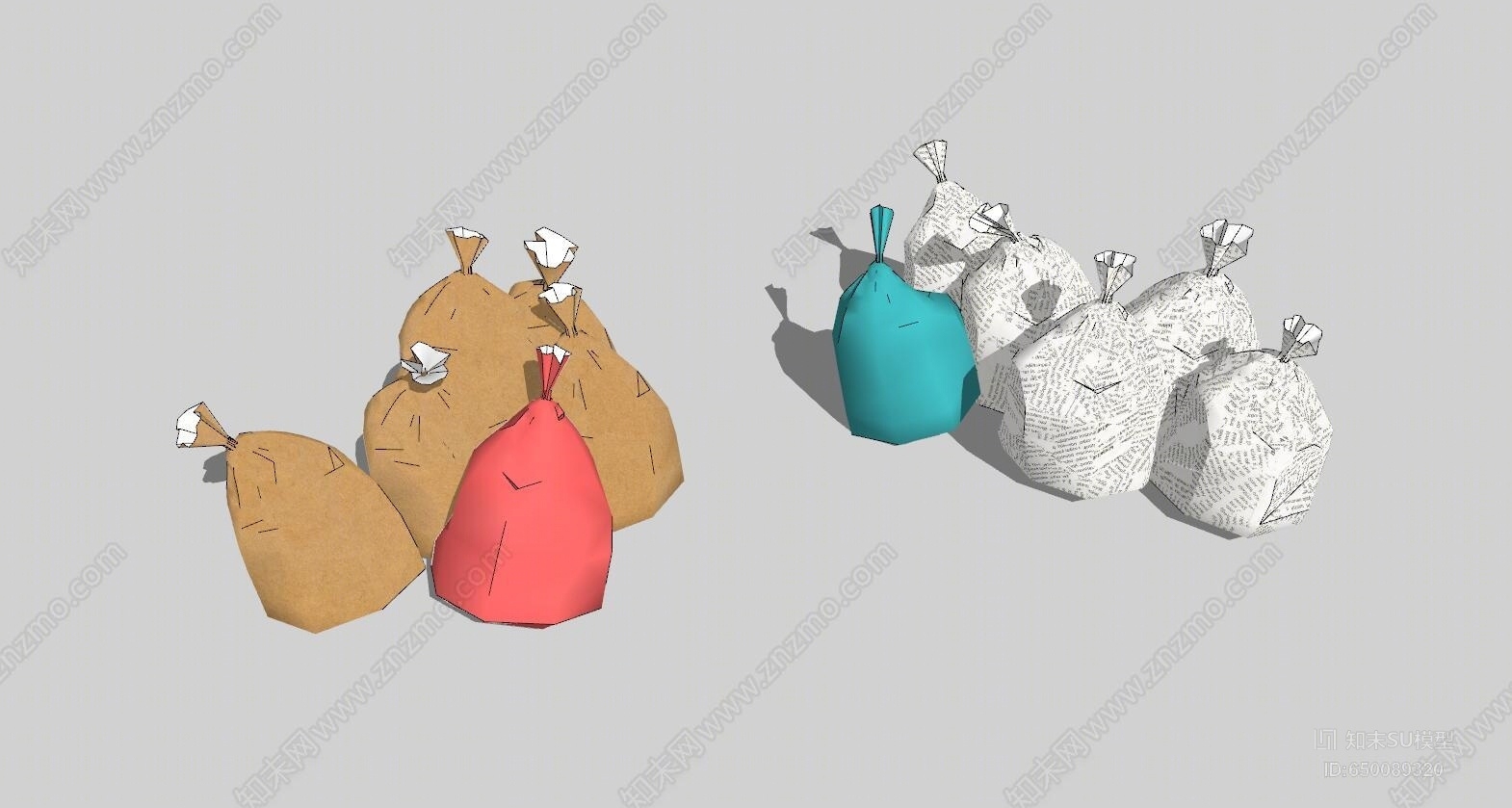 现代风格纸袋SU模型下载【ID:650089320】