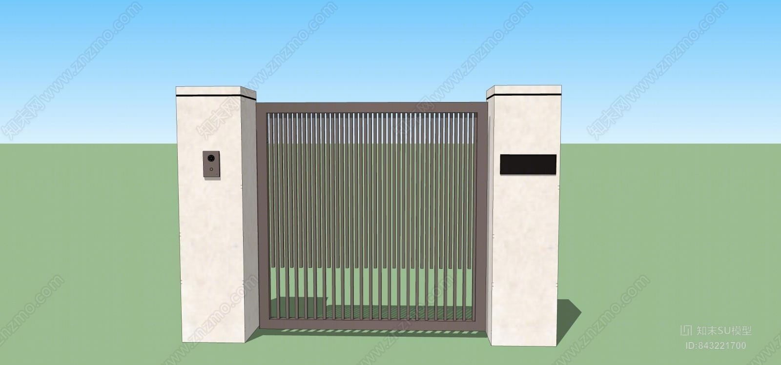 现代花园入户SU模型下载【ID:843221700】