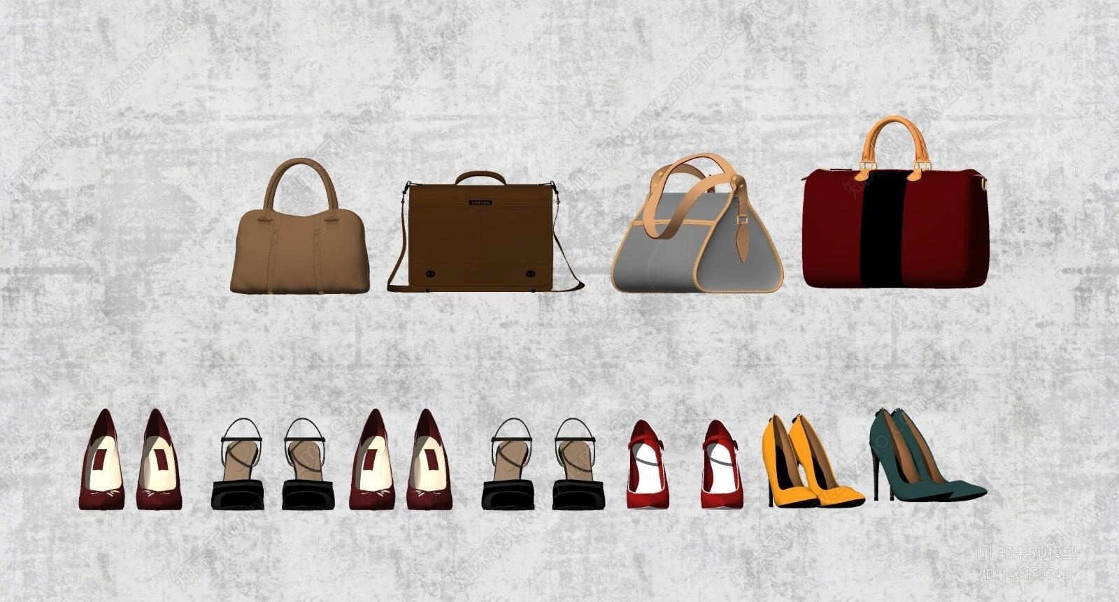 现代女士手提包SU模型下载【ID:143159743】