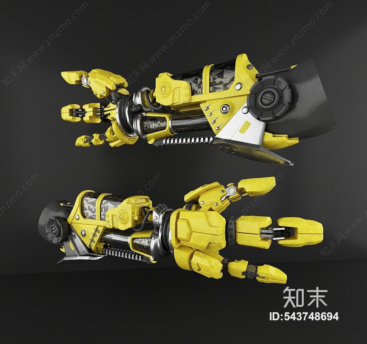现代风格机械手臂3D模型下载【ID:543748694】