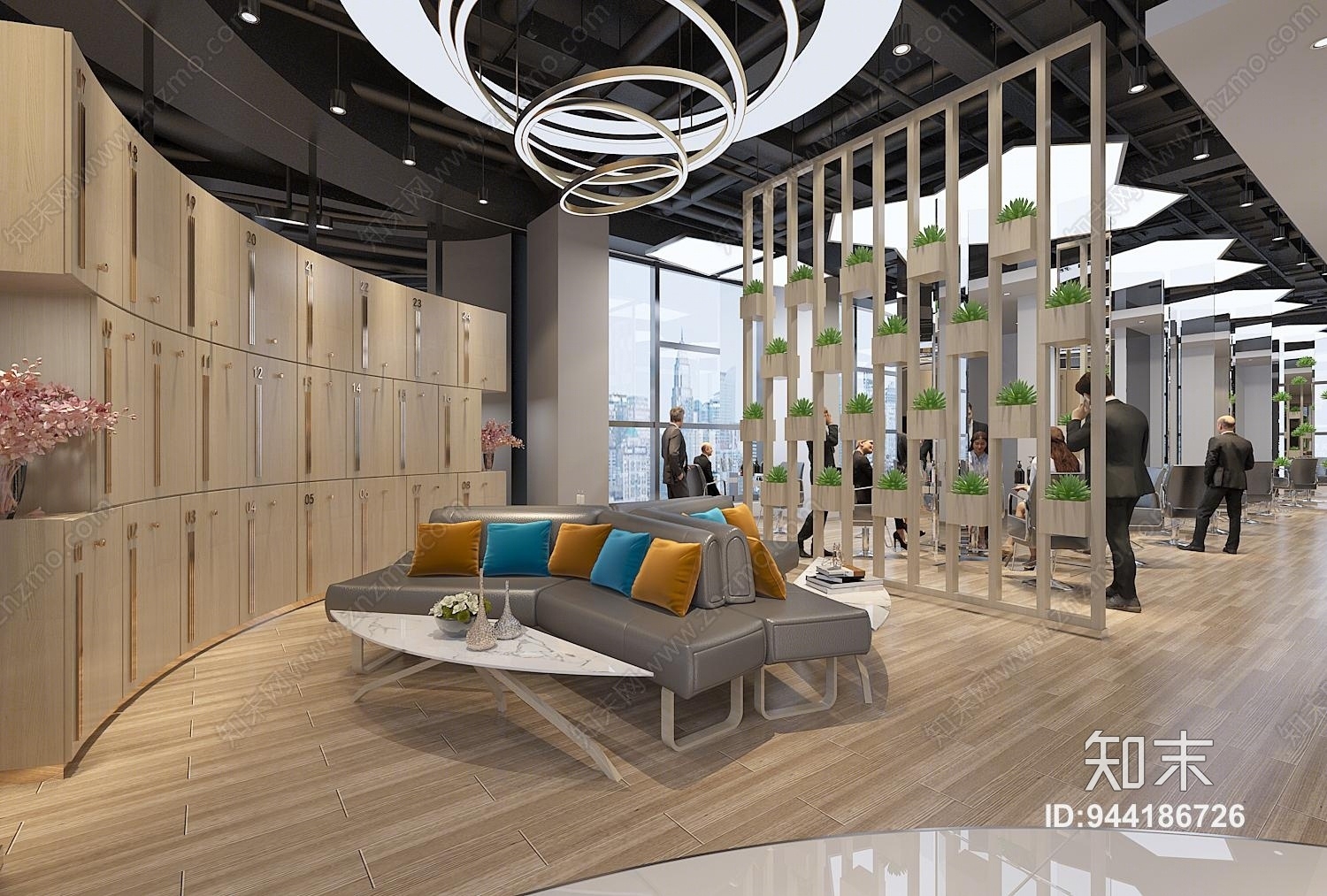 工业风工装理发店发廊3D模型下载【ID:944186726】