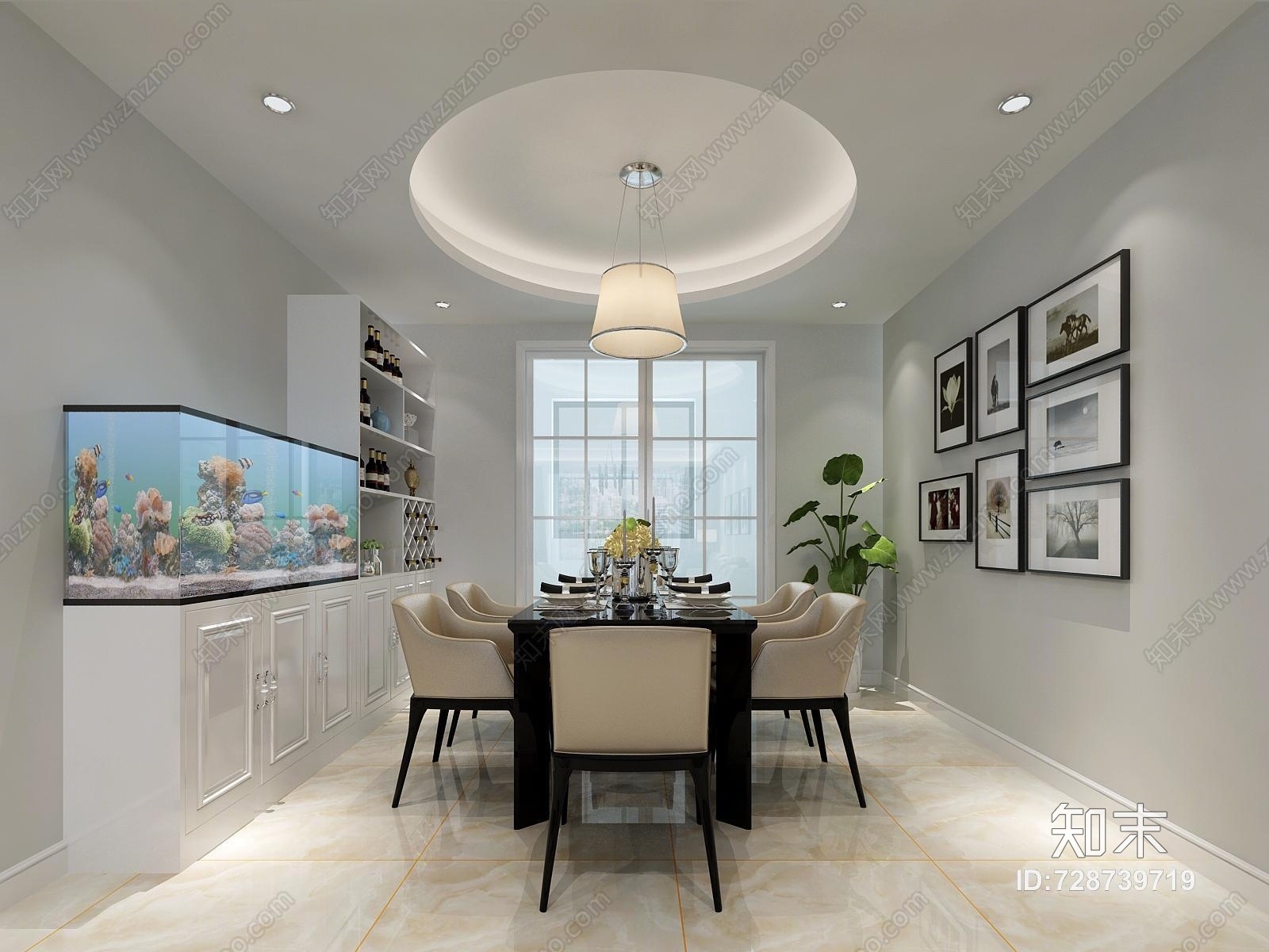 现代客厅效果图3D模型下载【ID:728739719】