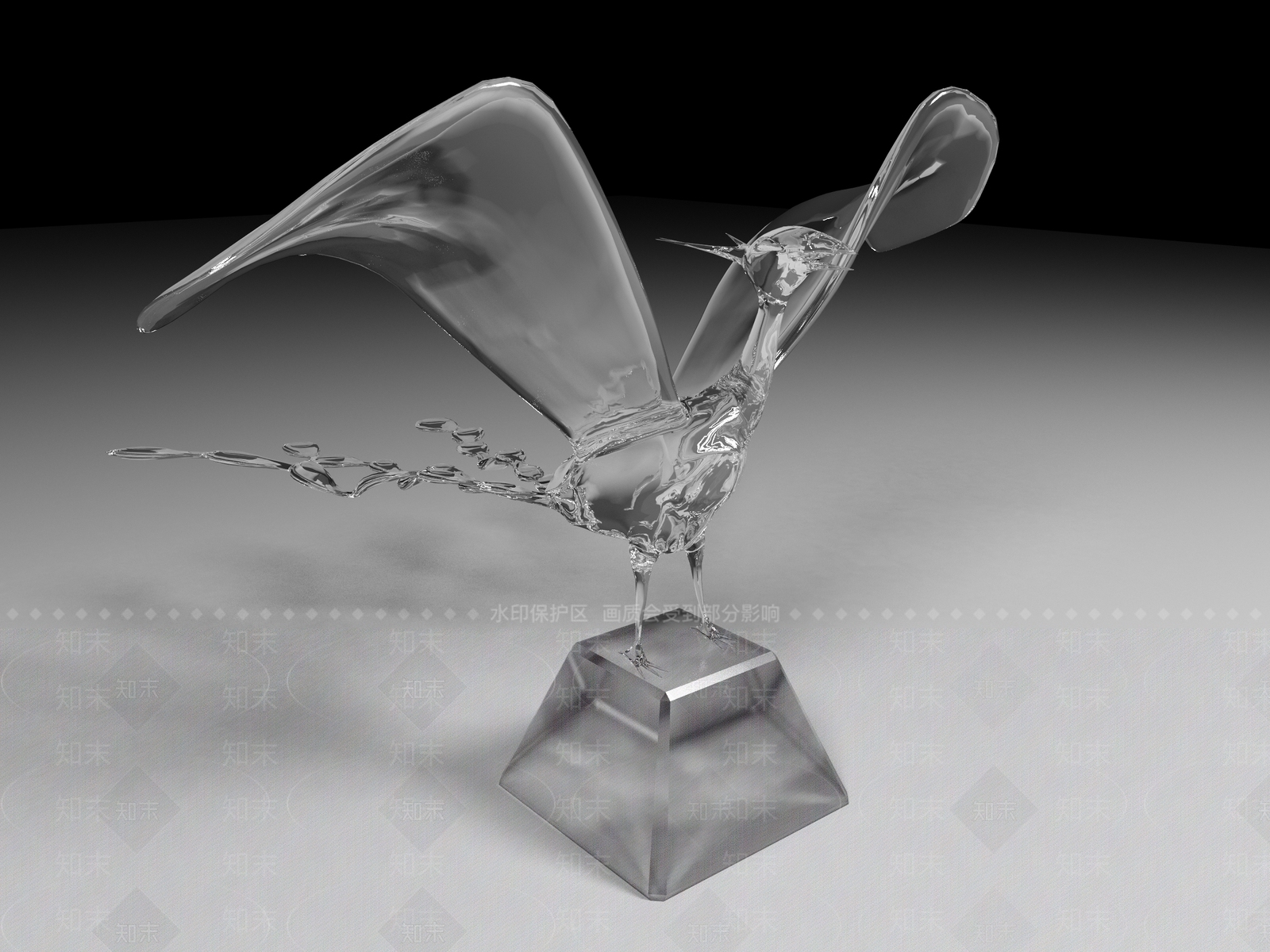 现代水晶凤凰3D模型下载【ID:633712527】