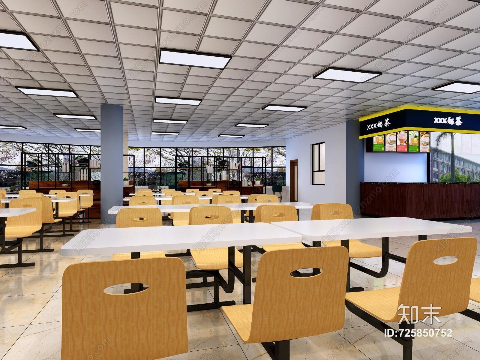 现代食堂3D模型下载【ID:725850752】