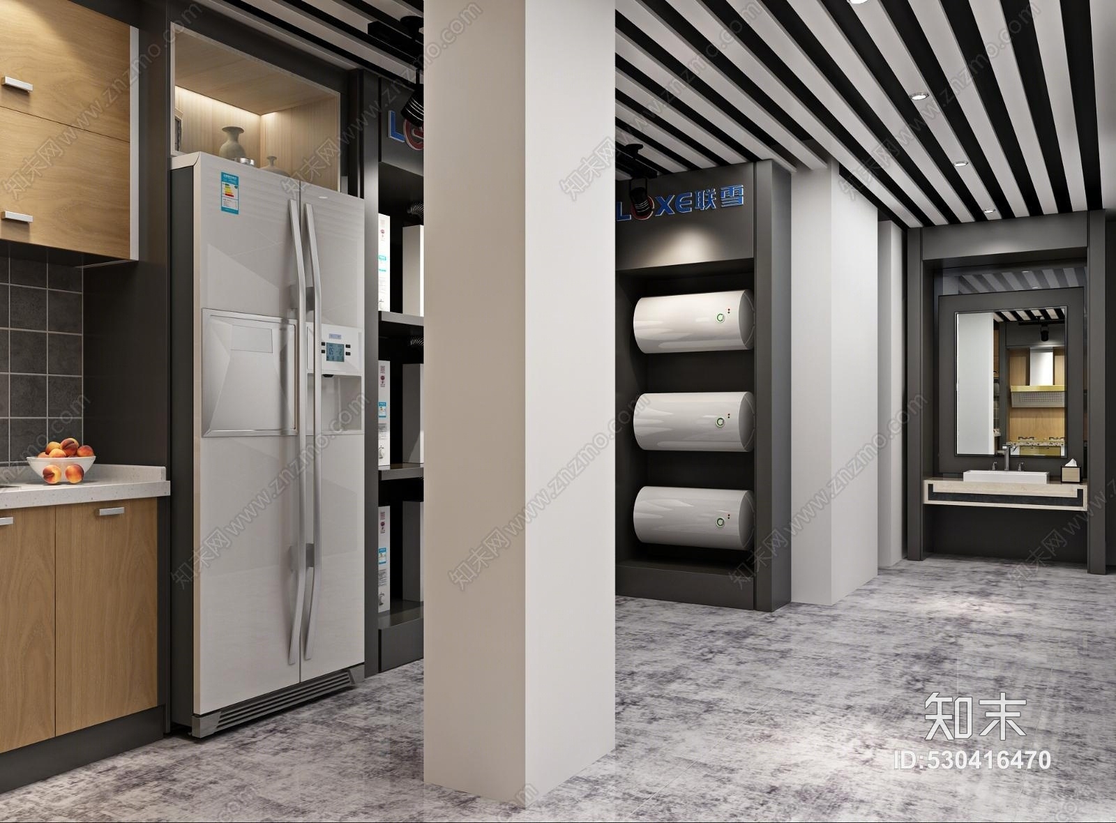 现代电器专卖店3D模型下载【ID:530416470】