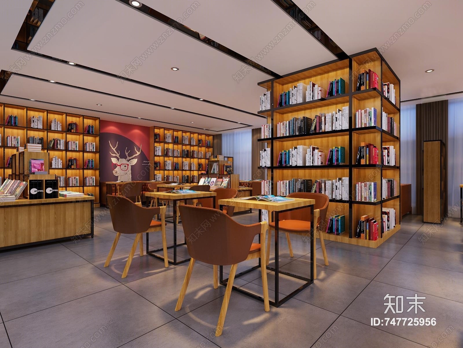 现代书店3D模型下载【ID:747725956】
