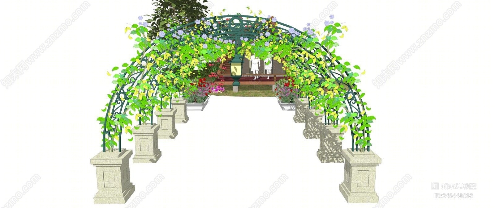 现代户外植物SU模型下载【ID:245448033】