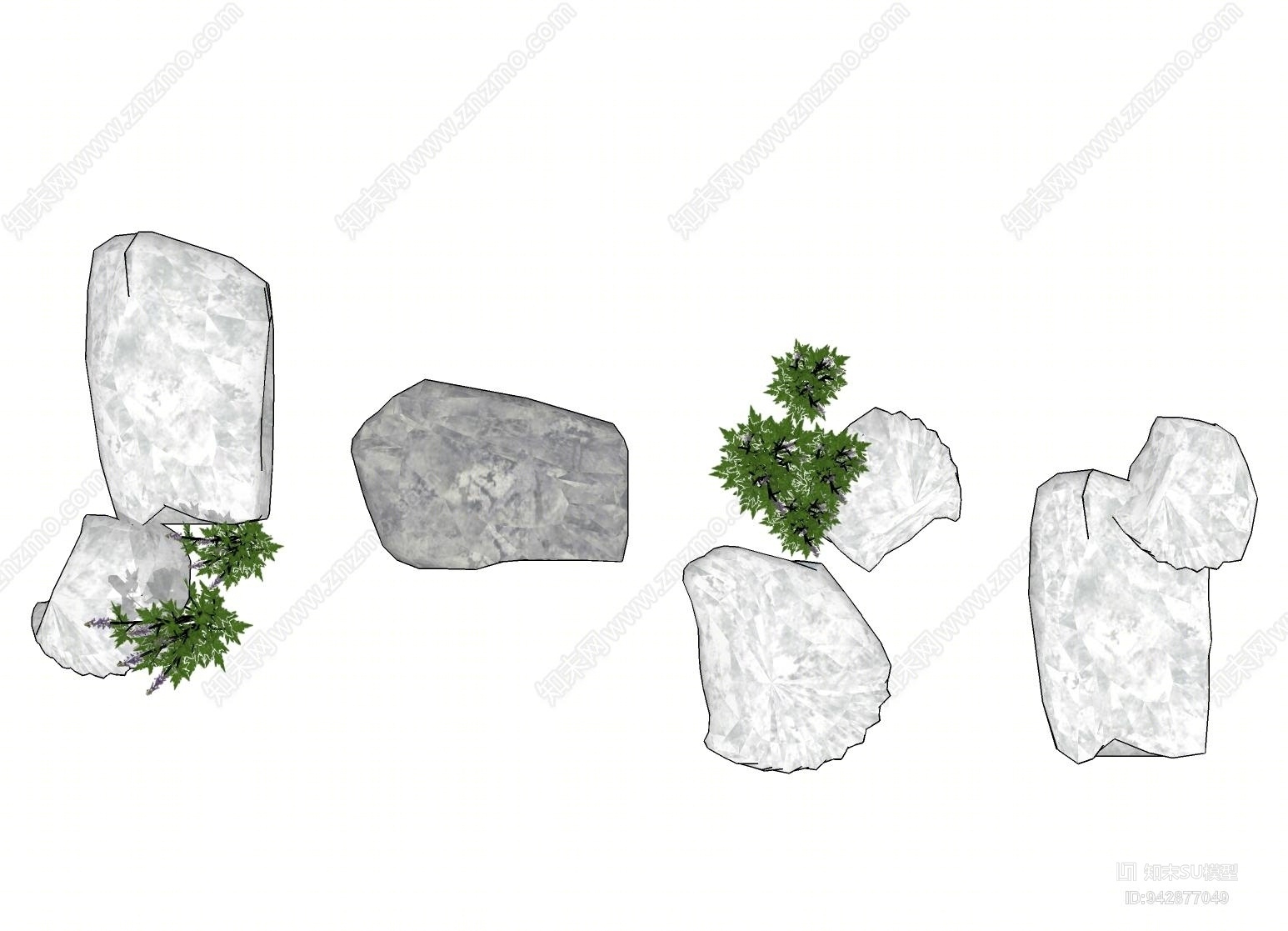 现代石头小路SU模型下载【ID:942877049】