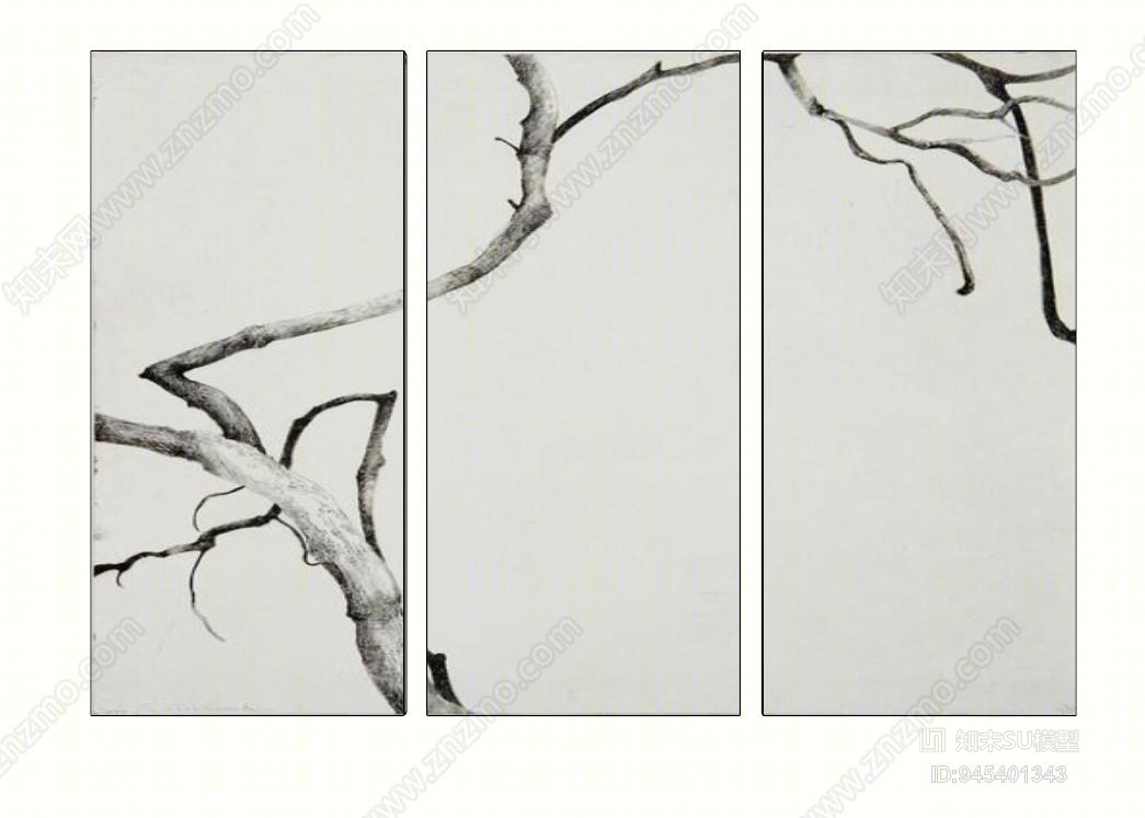 中式壁画SU模型下载【ID:945401343】