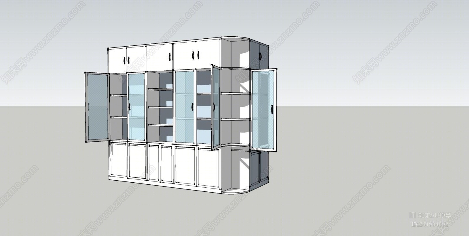 室内家具组合柜SU模型下载【ID:241984892】