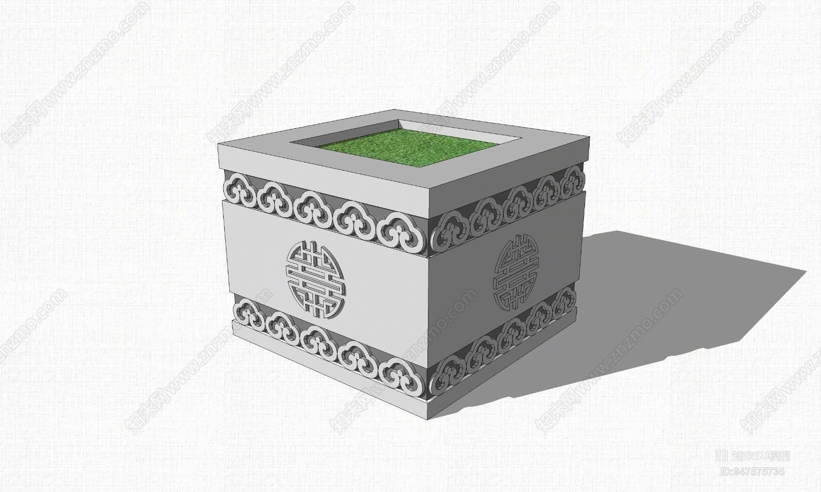 现代方形树池SU模型下载【ID:947575735】