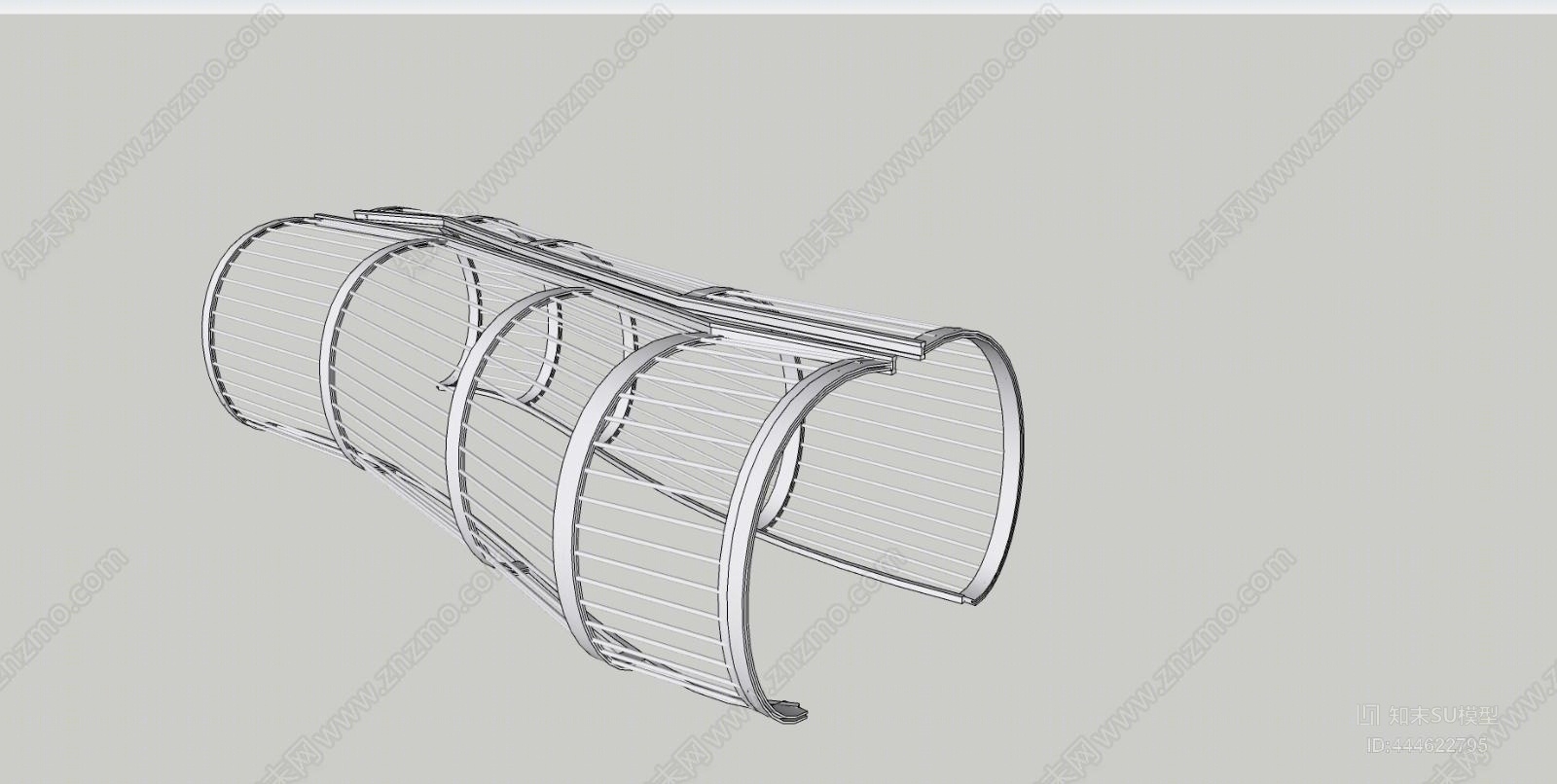 现代异形景观廊架SU模型下载【ID:444622795】