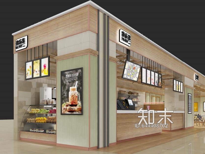 奶茶店施工图下载【ID:644408702】