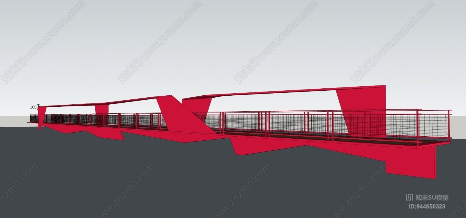 现代风格折纸桥SU模型下载【ID:944650323】