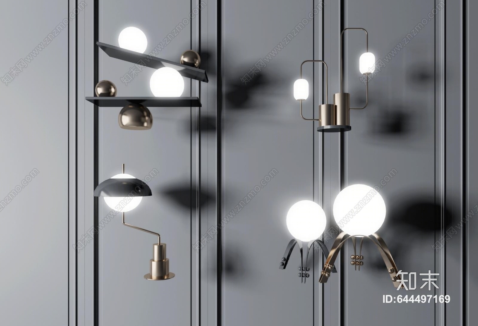 现代台灯模型3D模型下载【ID:644497169】