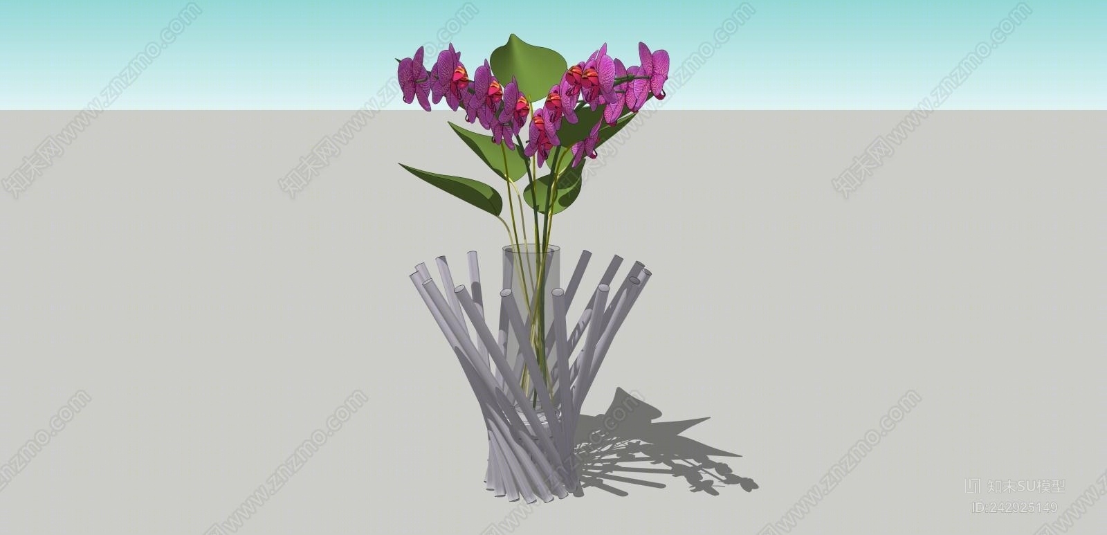 现代摆件组合SU模型草图