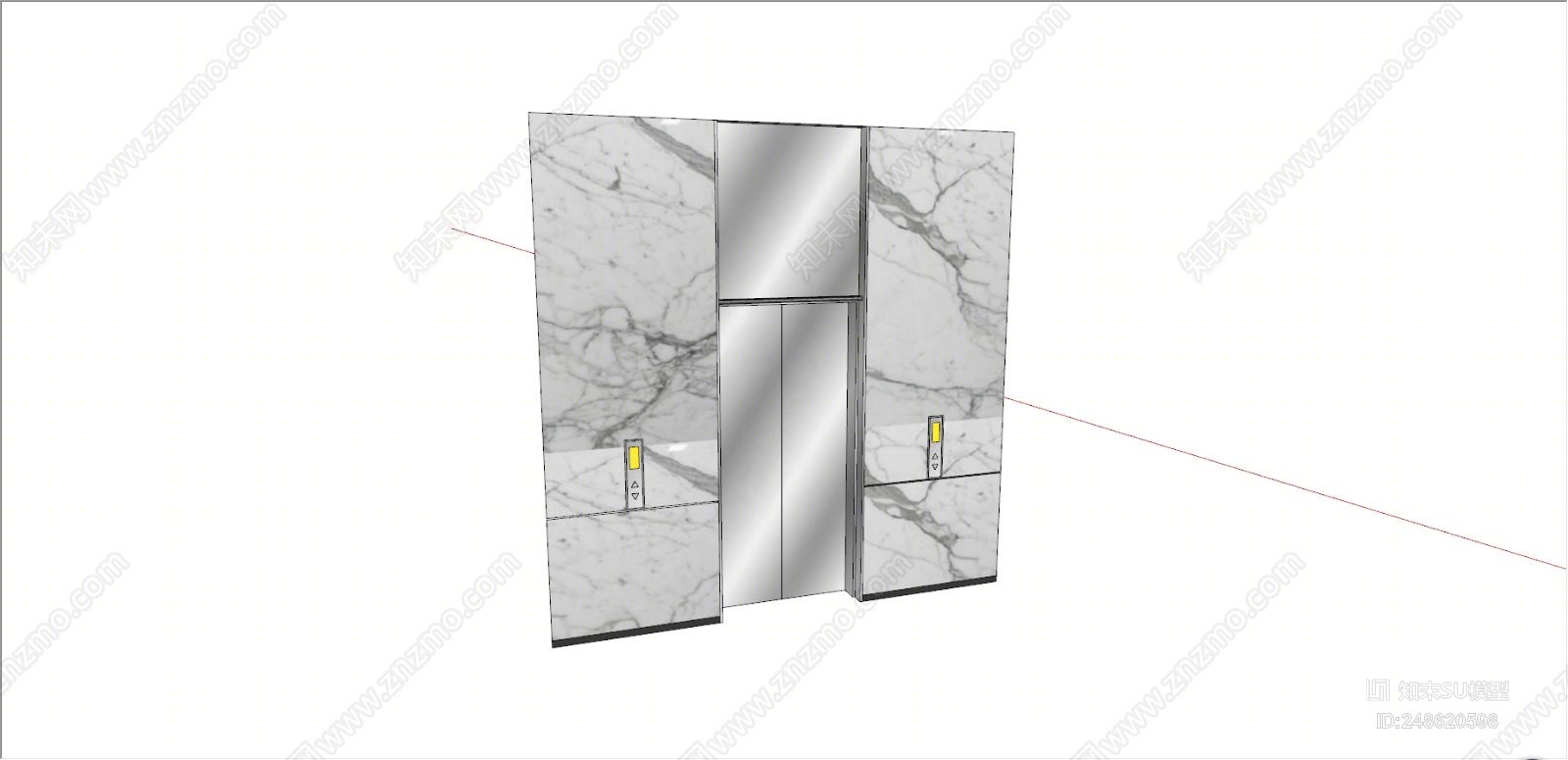 现代风格公司电梯间SU模型下载【ID:248620598】