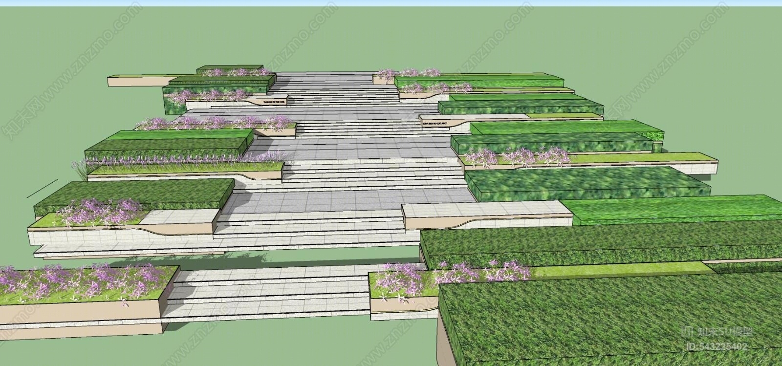 现代台阶SU模型下载【ID:543225402】