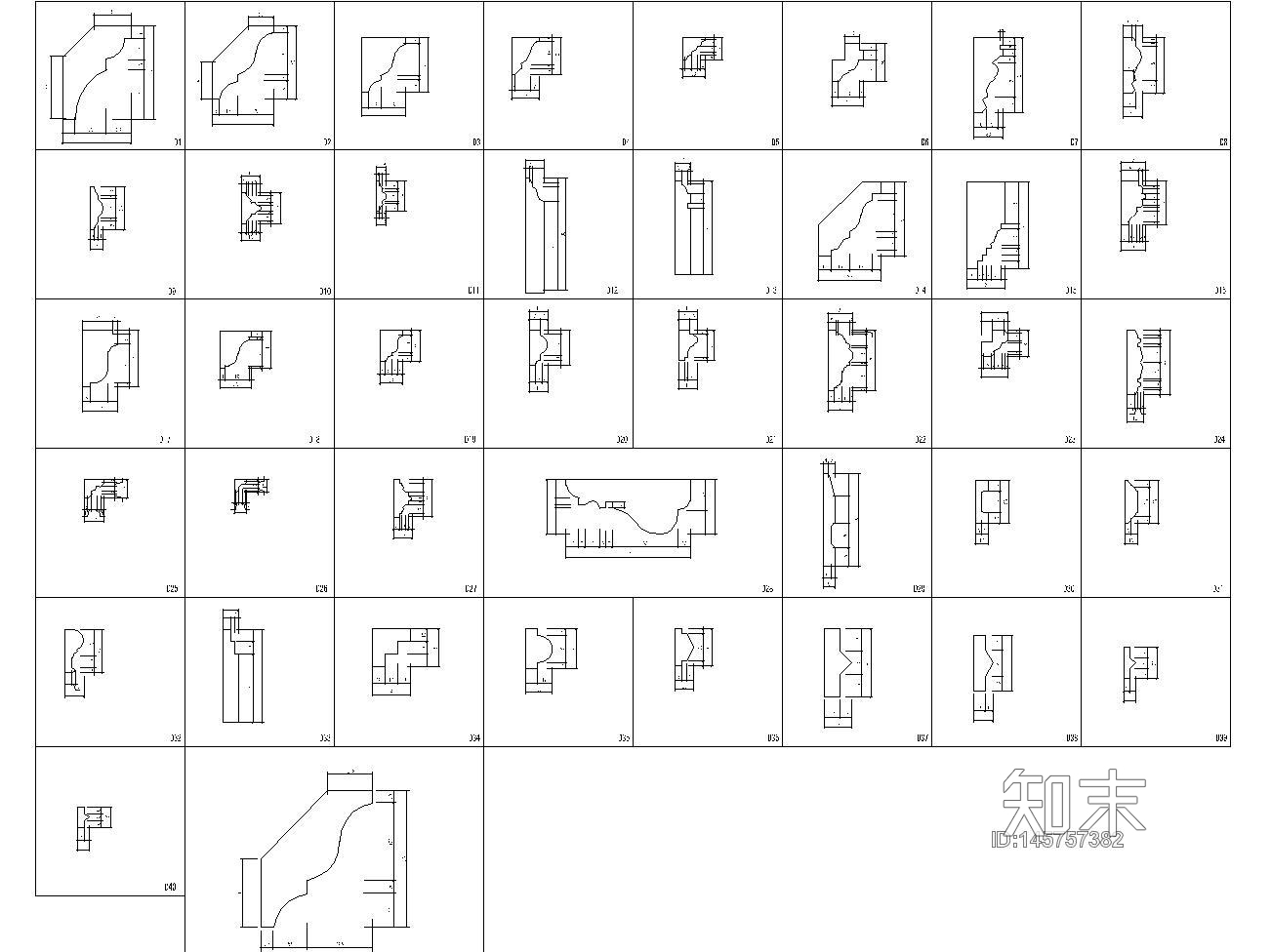 梁志天-各种欧式线条施工图下载【ID:145757382】