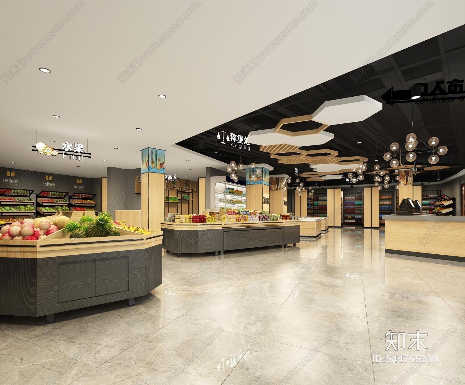 工业风超市商场3D模型下载【ID:544755330】