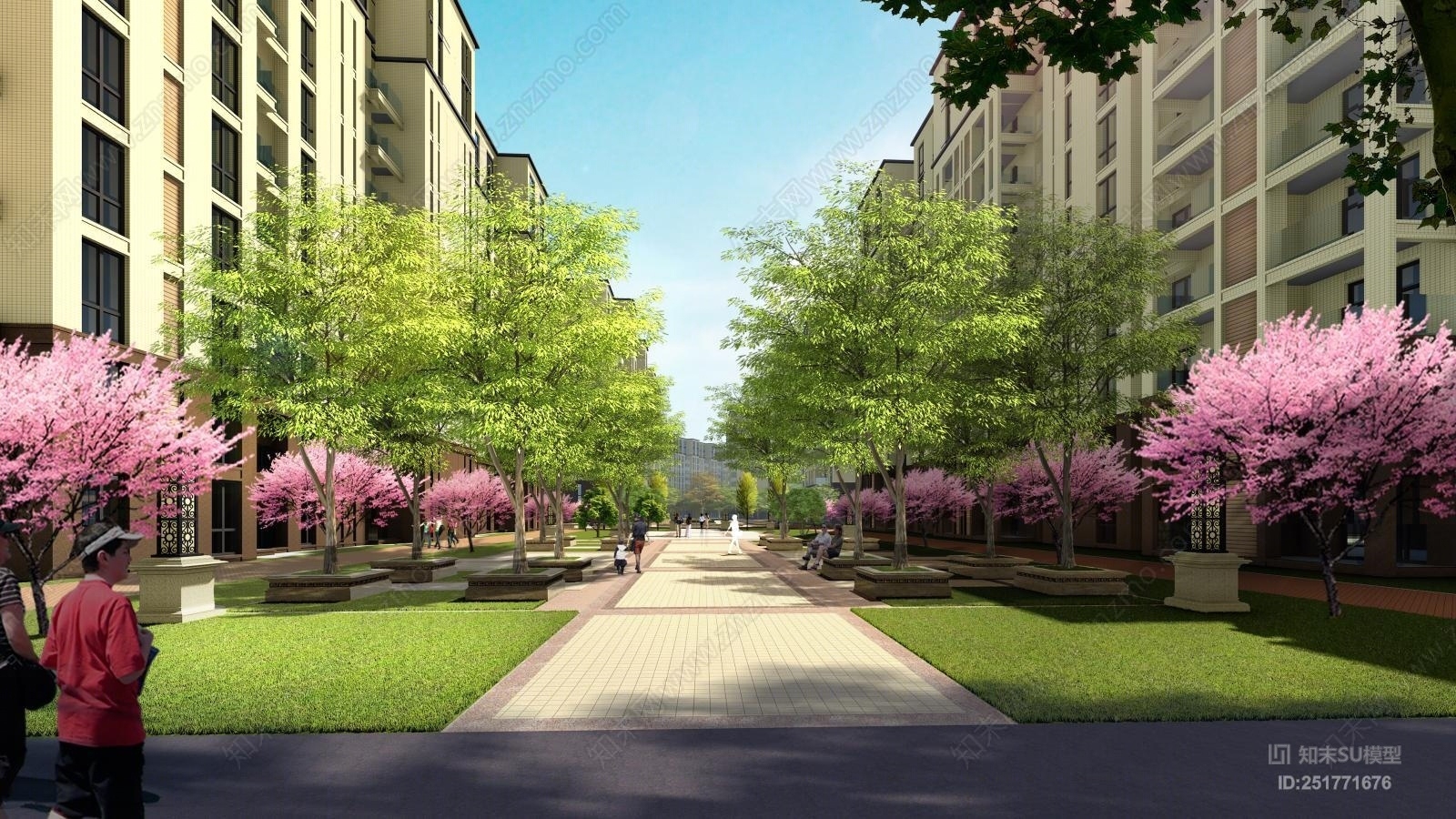 欧式风格多层住宅SU模型下载【ID:251771676】
