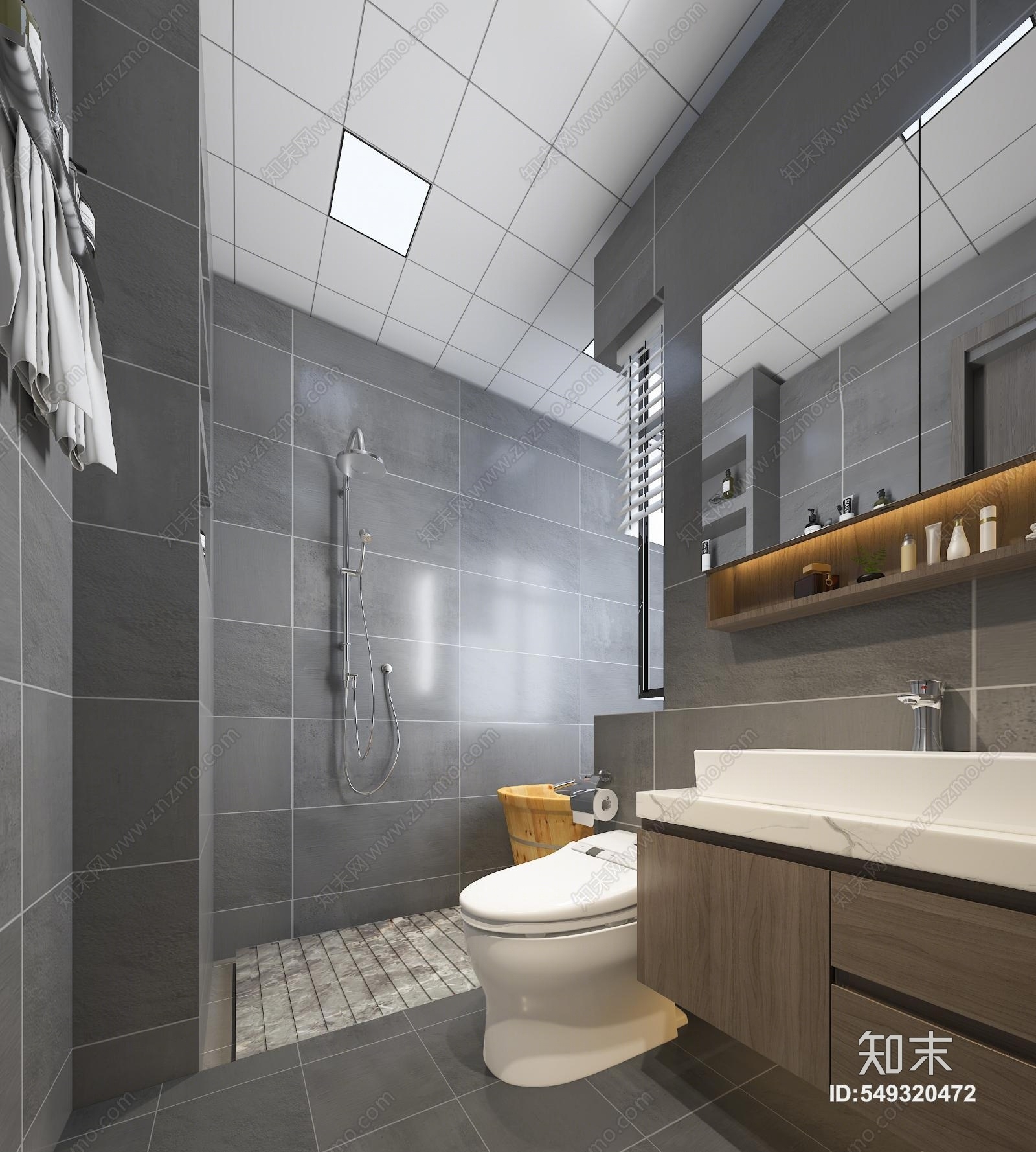 北欧现代卫生间3D模型下载【ID:549320472】