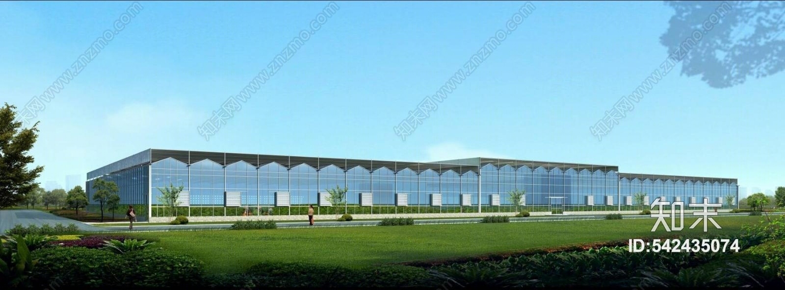 现代温室大棚3D模型下载【ID:542435074】