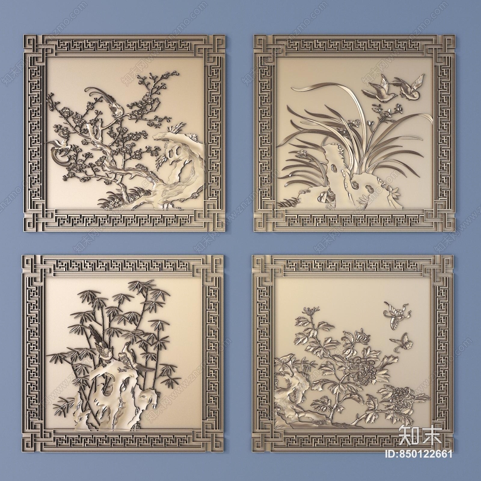 中式雕花3D模型下载【ID:850122661】_知末3d模型网