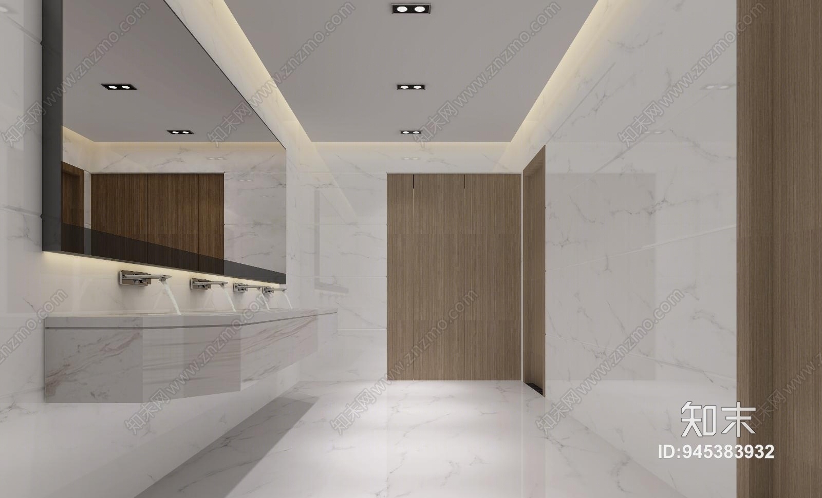 现代卫生间洗手台3D模型下载【ID:945383932】