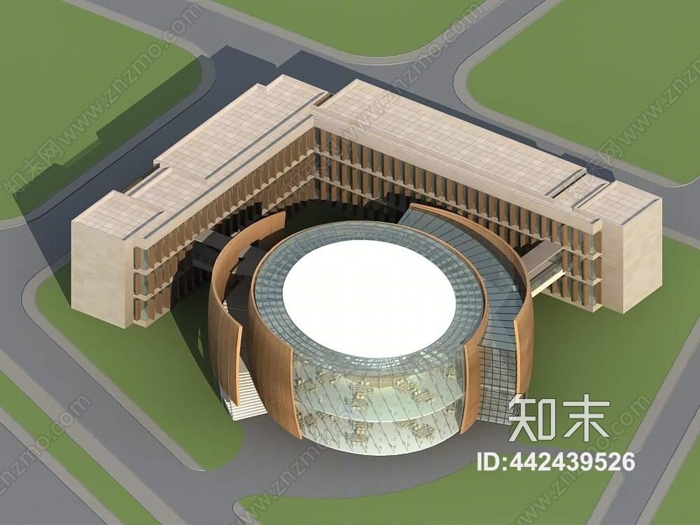 现代图书馆3D模型下载【ID:442439526】