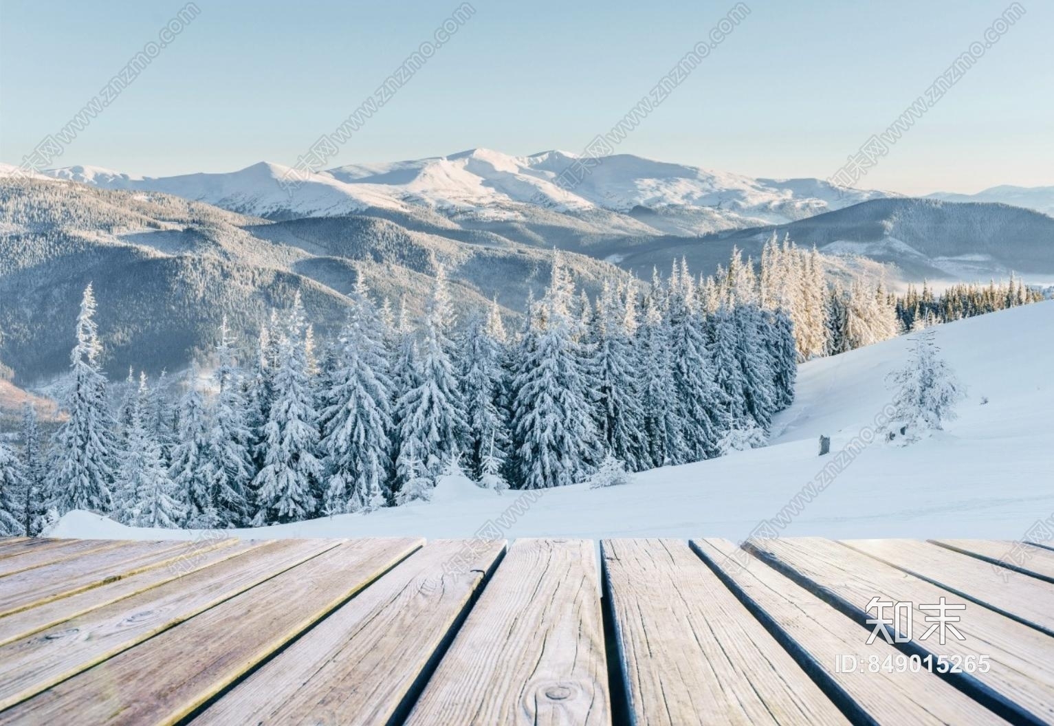 素雅意境雪景贴图下载【ID:849015265】