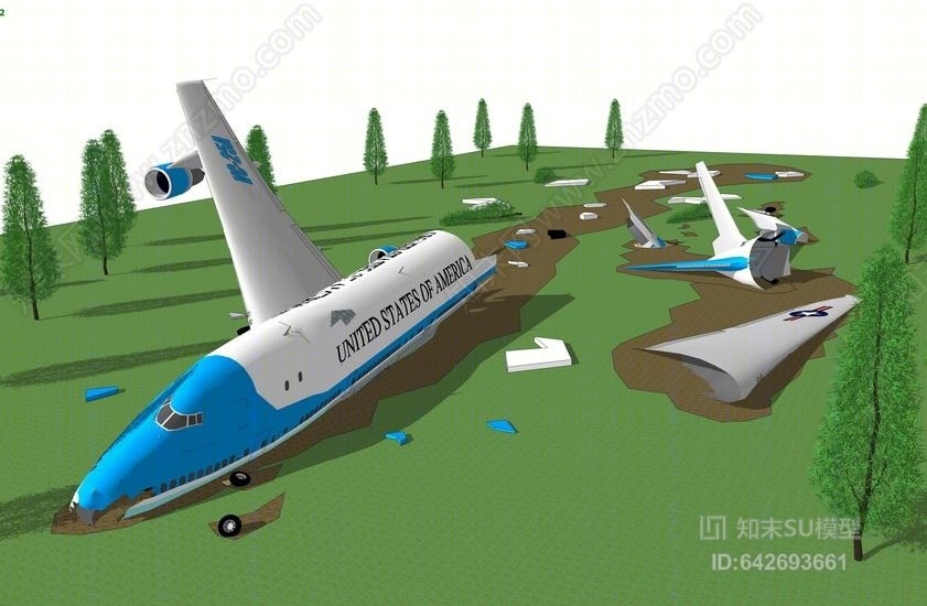 现代客机SU模型下载【ID:642693661】