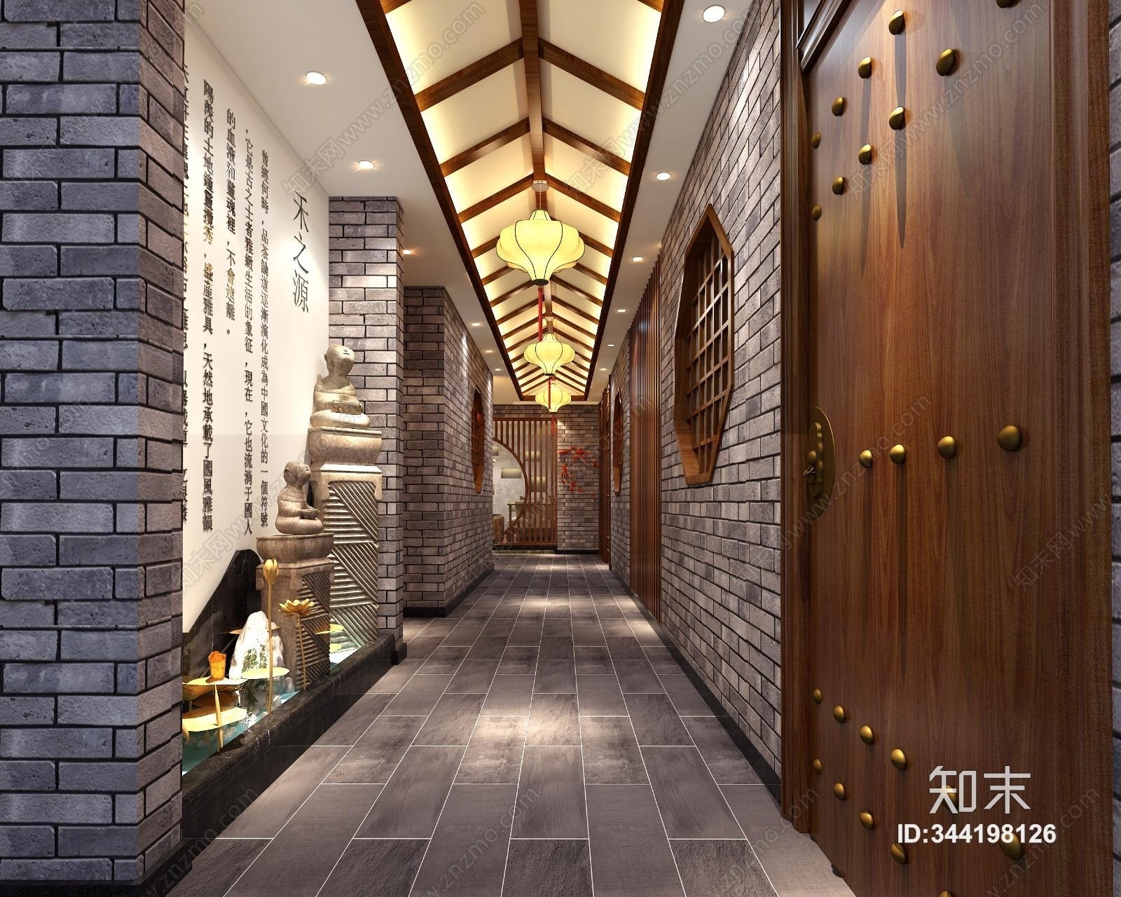 新中式茶楼火锅店3D模型下载【ID:344198126】