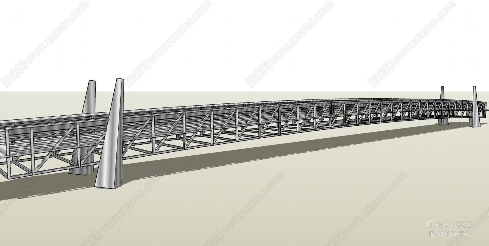 现代风格户外建筑大桥SU模型下载【ID:944850270】