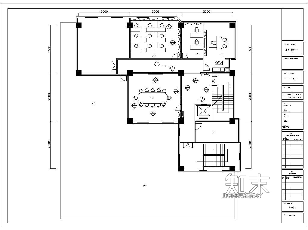 气象局室内装修CAD施工图施工图下载【ID:648893947】