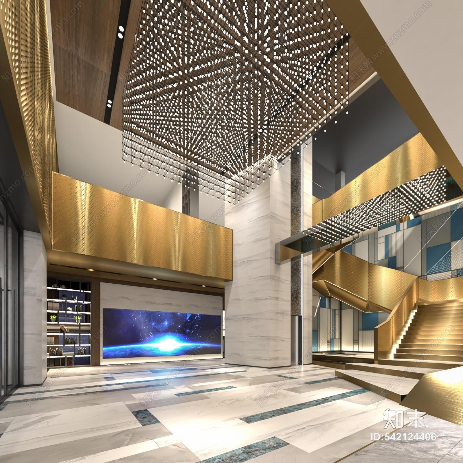 现代陶瓷展厅3D模型下载【ID:542124406】