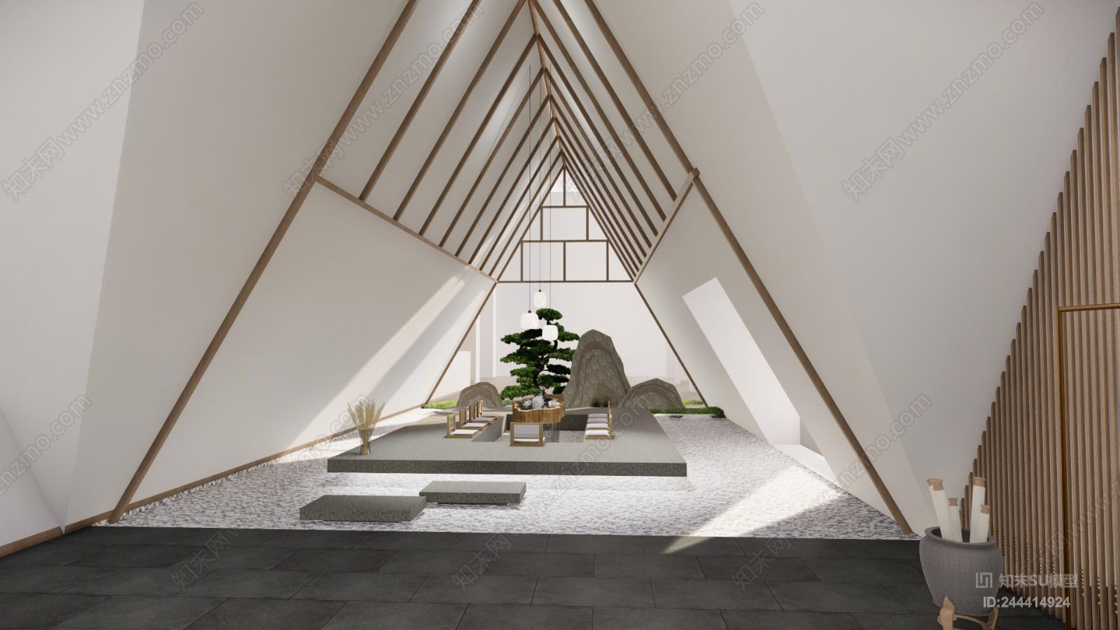 中式书画展SU模型下载【ID:244414924】