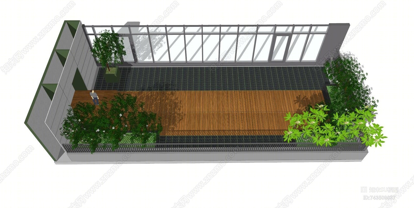 现代风格露台SU模型下载【ID:743509037】