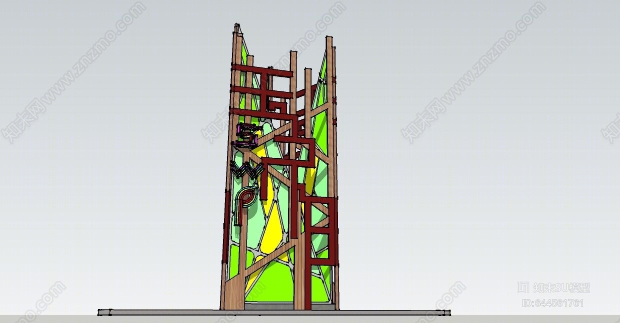现代景观雕塑SU模型下载【ID:644561761】