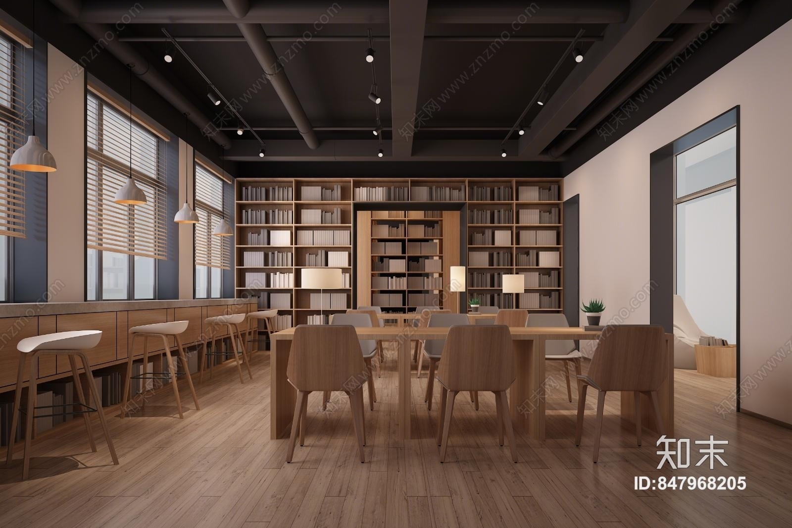 现代图书馆3D模型下载【ID:847968205】
