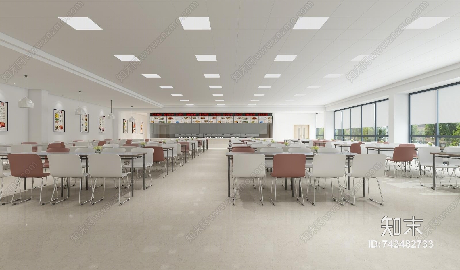现代大食堂3D模型下载【ID:742482733】